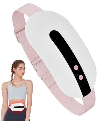 Cinturón Térmico Menstrual con Masaje, Almohadilla Térmica Eléctrico Inalámbrico con 3 Modos de Calentamiento, USB/Batería Térmica para Aliviar el Dolor en la Espalda, Abdomen/Estómago