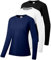 Women's Cotton Long Sleeve T-Shirts Crew-Neck Shirt Classic-Fit Shirt Soft Breathable Casual Tee Fashion Basic Tops Black/White/Navy-02-XL