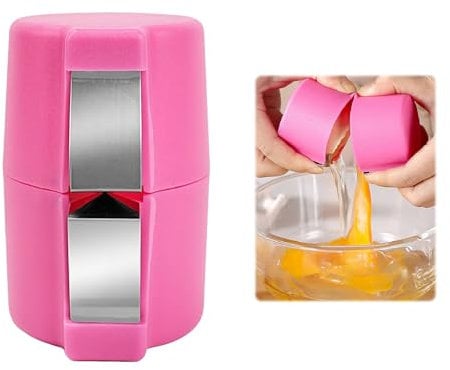 Egg Shell Opener,1 PCS Egg Peeler,Egg Cracking Tool,No Mess Egg Opener,Raw Egg Opener Tool,Egg Cracker Tool,Egg Opener,Egg Shell Opener (Pink)