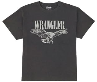 Wrangler - T Shirt Damen - Loose Fit - Girlfriend Tee - Faded Schwarz