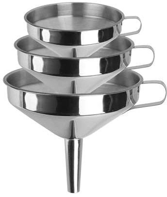 embudo de petaca Embudo de cocina Embudos de boca ancha for Bar, vino, cerveza, frasco de aceite, embudo de acero inoxidable for enlatar, herramientas de cocina con filtro desmontable, embudo de Metal