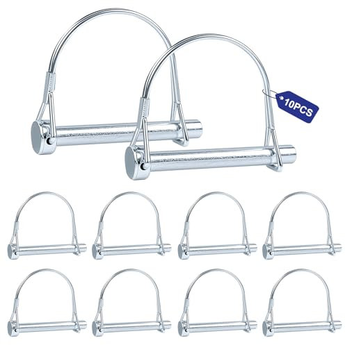 MIGUBIGU 10 Pezzi Perni di Bloccaggio in Acciaio al Carbonio 8 x 65 mm, Perno di Bloccaggio, Perno di Sicurezza, Coppiglie a Scatto per Rimorchi, Autocarri, Trattori, Tosaerba, Farm Trailers