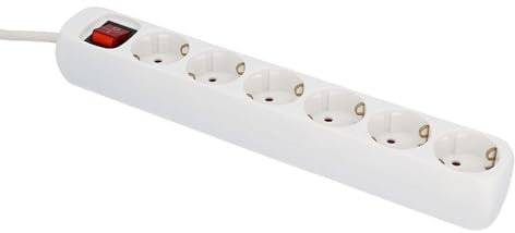 UNITEC Tischsteckdose 6-Fach mit Schalter, Steckdosenleiste, 1,4 m Zuleitung, weiß
