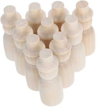 Milisten 10 Stück Diy Holzfiguren zum Bemalen Unvollendete Holzpuppen für Kreatives Gestalten Bastelprojekte und Kinderzimmer Dekoration und Dekorieren von Holzfiguren