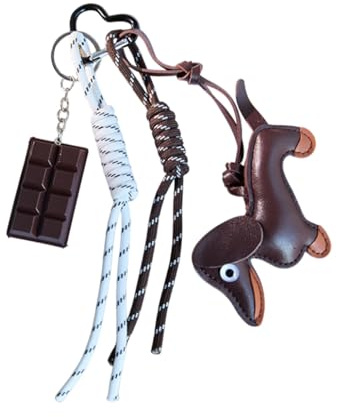 HUVZOR 1PCS Porte-clés teckel en cuir synthétique qualité supérieure, design unique de teckel, cadeau pratique pour les amoureux des animaux et les amis de décoration