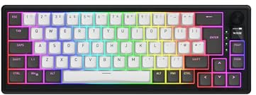 HATOR Skyfall 65 PRO Wireless, Mechanische Gaming-Tastatur mit Silent Switches, 8000Hz, PC/Mac, Schwarz, Wireless/Kabel, PBT-Keycaps, EU Layout (QWERTZ, QWERTY, AZERTY etc.)