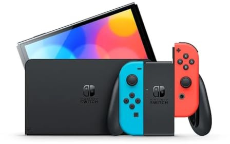 Nintendo Switch OLED Joy-Con Rouge Bleu, Écran OLED 7 pouces, Batterie 9h, Console Gaming Portable + Ticket cadeau à gratter