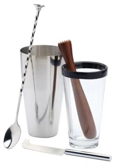 BarCraft Mojito Kit, 5 Piece Cocktail Making Set, Green