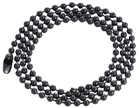 DonDon Herren Halskette Edelstahl Kugelkette 60 cm schwarz
