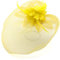 HAND Damen Modische Feder Blumen Perlen Detaillierte und Mesh Ascot/Derby Day Fascinator Hut Kopfschmuck - Gelb