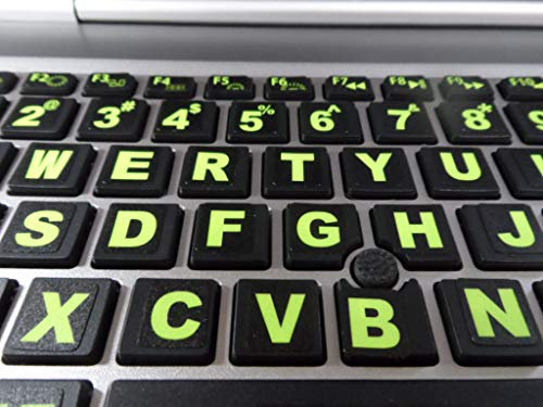 Keyboard Stickers 194 Piece Set with Big Luminescent Extra Large Symbols. 3 Yr. Warranty. Will Not Wear or Fade. U.S. English Laptop & PC. Also Includes Pocket/Purse Magnifier, USB LED & Tweesers.