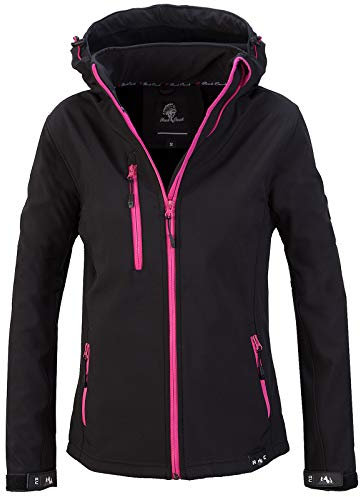 Rock Creek Damen Softshell Jacke Windbreaker Regenjacke Übergangsjacke Softshelljacke Damenjacke Regenmantel Outdoorjacke D-412 Schwarz 4XL