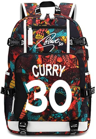 FANwenfeng Basketball Spieler 30 leuchtender Multifunktions Rucksack Reisestudenten fans Lumineszenz Büchertasche für Männer Frauen (R-Muster 2)