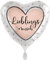 Premioloon 1 Folienballon Lieblingsmensch Herz weiß Rosegold schwarz ca 45 cm ungefüllt Ballongas geeignet