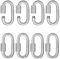 TESTEL 8 Pcs D Shape Buckle Stainless Steel Heavy Duty Locking Carabiner Quick Link Keychain with Chain Connector Buckle for Climbing Camping Lifting