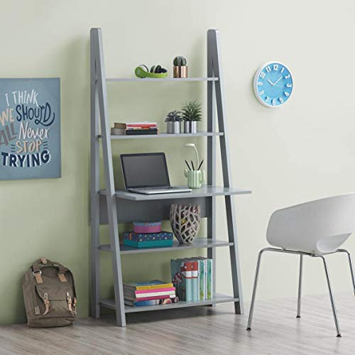 Timber Art Design Riva Ladder Shelf 5 Tier Open Storage Shelves Industrial Bookcase Rack Plant Stand for Living Room Bedroom Kitchen Rustic Shelf Organiser Unit 175.4 x 84.2 x 50 cm