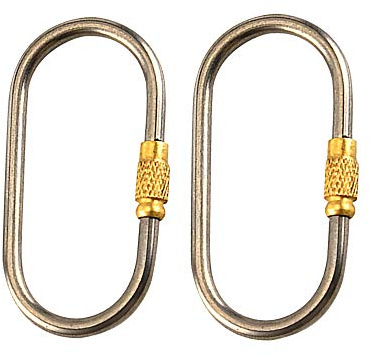 2PCS D Ring Keychain With Screw Cap, Titanium Alloy Keychain Outdoor Camping Hooks Hanging Buckle For Cutlery Bottle Keyring