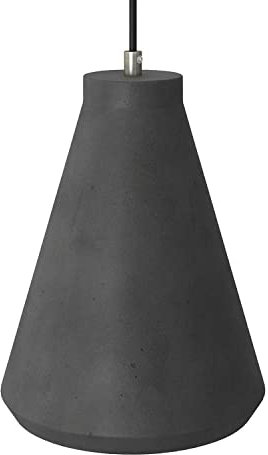 creative cables - Pendelleuchte inklusive Textilkabel, trichterförmigem Lampenschirm aus Zement und Metall-Zubehör - Made in Italy - Ohne Glühbirne, Dunkler Zement