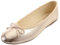 Feversole Women's Macaroon Colorful Memory Foam Cushion Ballet Flat Pumps Patent Gold