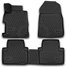 Element 3D Gummimatten Passgenaue Fußmatten Honda Civic 4D 2012-2015 Limousine 4tlg, Schwarz
