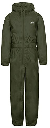 Trespass Children's Button Waterproof Rain Suit with Hood (Moss, 12/18 Months)