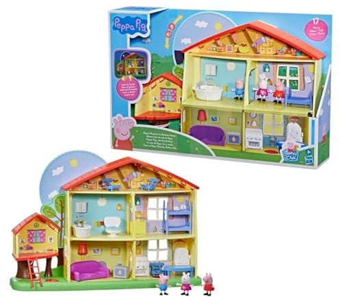 Peppa Pig Peppa’s Adventures Peppa's Playtime to Bedtime House Pre-school Toy, Speech, Light and Sounds, Ages 3 and Up , Red