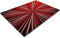 Glass Chopping Board 50 x 40 | Kitchen Worktop Protector | Multifunctional Cutting Board | Work Top Savers | Kitchen Accessories | Extra Large | Red Black Design