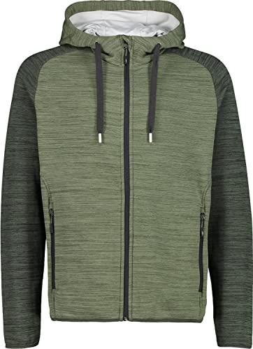 CMP Herren Stretch Performance Fleece Hood Sleeves in Different Colour Fleecejacke, Kaktus Mel, 48