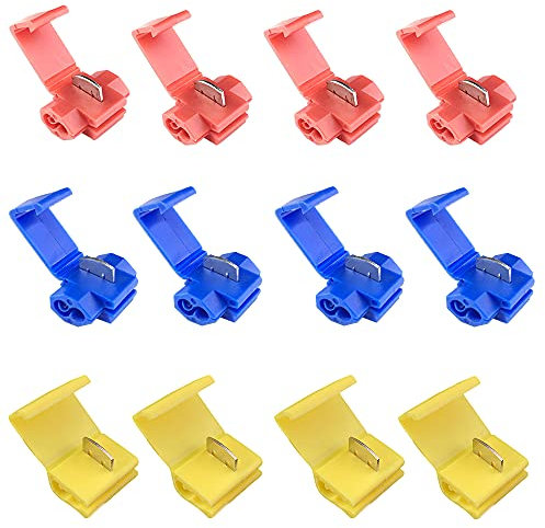 Ruidee 100PCS Scotch Lock Wire Terminal Connectors,Electrical Wire Splice Connectors, Quick Connector Branch Connector SNJ2
