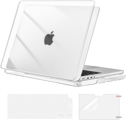 MOSISO Kompatibel mit MacBook Pro 14 Zoll Hülle M5 M4 M3 M2 M1 2026-2021 | Ultradünne, Seidige Haut Hartschale A3427 A3426 A3434 A3112 A3401 A3185&Tastaturschutz&Displayschutz, Transparent