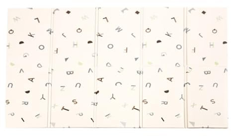 KandyToys Faltbare Alphabet-Babymatte, 1,98 m x 1,48 m, dick gepolstert, XPE-Baby-Krabbelmatte, wasserdicht, sicher