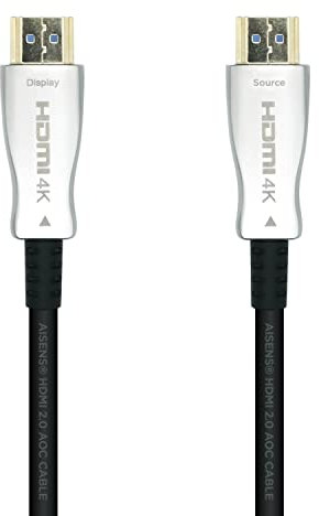 AISENS Câble HDMI V2.0 AOC Premium 4K Grande vitesse Noir 20 m