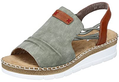 Rieker V1261-52 Damen Sandale Synthetik grün grün