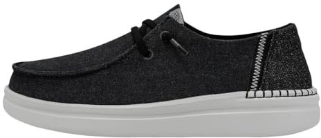 HEYDUDE Wendy Rise Damen - Slippers Flache Schuhe - Mokassin Stil, Black, 39