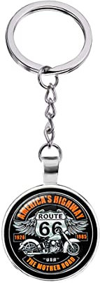Porte-Clés Original, Hard Rock, Moto, Chopper, Biker, USA, Heavy Metal, Porte Clef pour Homme et Femme (Sans Prénom)