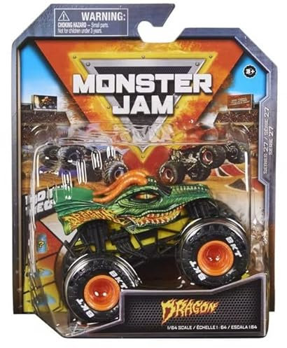 Monster Jam Dragon Truck, Series 27, Green, 1:64 Scale