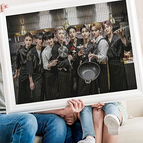 PAWCA DIY 5D Diamond Painting Kits for Adults Kids, Stray Kids art,Full Drill Diamond Embroidery Kits Cross Stitch Crystal Rhinestone Pictures Arts Craft Home Wall Decoration(Runder Diamant50x50cm)