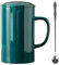 NIUKOMY Extra Große Kaffeetasse 900ML, Jumbo Keramik Teetasse mit Deckel und Löffel, Super Gross Tasse, Riesige Becher Porzellan, XXL Milchtasse, Big Mug für Büro und Zuhause, Grün