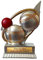 eberin · Boule · Pétanque · Bosseln · Boccia · Pokale · Zielkugel & Boulekugeln · Resinfigur Silber mit Gold · Boule Pokal personalisierbar · Größe 12 cm