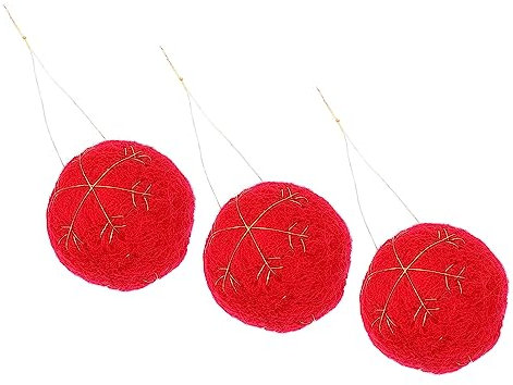 ABOOFAN 3 Stück Weihnachts-Filzkugeln Weihnachtsbaumschmuck Weihnachtsbaum-Bommelball Weihnachtsbaum-Hängekugel Weihnachtsdekoration Weihnachtsgirlande Kaminsims-Dekoration Schöne