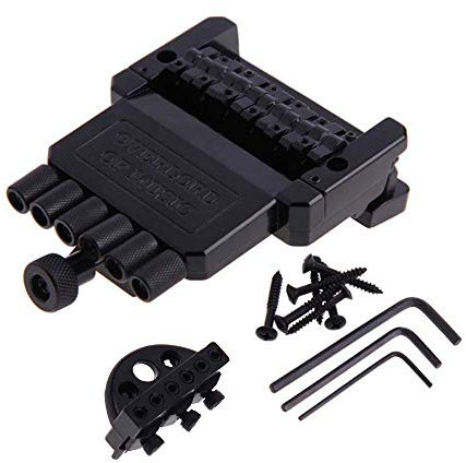 Wlauqueta 1 de 6 de cordes Headless Guitar Bridge Cordier Noir pour guitare électrique Pièces de rechange