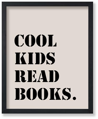 Poster Master Cool Kids Reads Books Poster – Typografie-Druck – trendige Kunst – moderne Kunst – minimalistische Kunst – Geschenk für Kinder & Bücherwurm – Dekoration für Kinderzimmer, Bibliothek oder