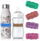 Personalized Water Bottle Name Bands, Custom Silicone Baby Bottle Labels for Daycare Reusable, Laser Engraving Bottle Name Tags, Customized Kids Cups Grip Straps Waterproof