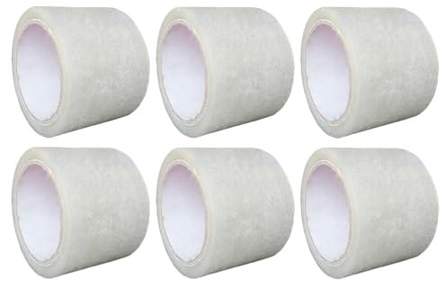 CHPL (Pack of 6) - CLEAR Adhesive Tape Roll Size 72mm x 66 Metre Strong Thick & Secure Water-resistant Tape for Industrial Packaging Cartons Cardboard Boxes Tape Moving Homes (Clear, 3 Inch)
