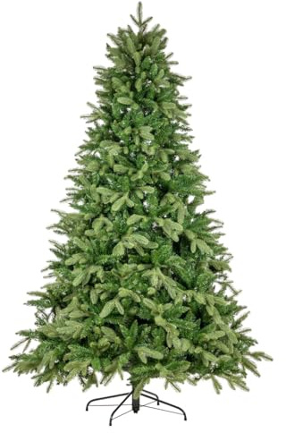 Nataland Albero di Natale Artificiale Verde Modello Alben Altezza 180 Cm, Abete Super Folto con Effetto Realistico, Rami Real Touch e Aghi Anticaduta (180 Cm, Alben)