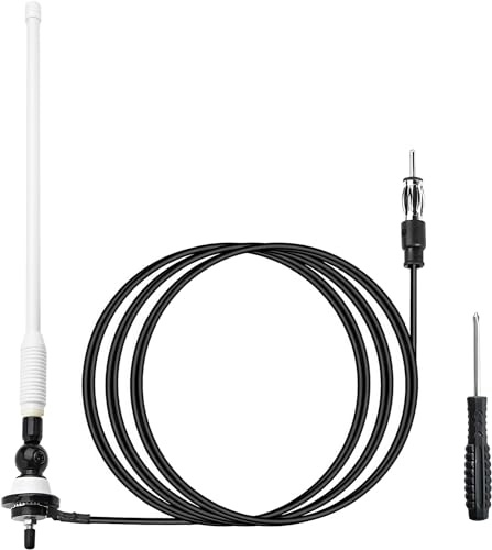 RED WOLF White Rubber Duck Antenna Highly Flexible Marine Radio Antenna FM AM Stable for ATV UTV Boat Yacht Tractor Truck VHF 16 Inch (40cm)