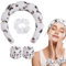 WD&CD Stirnband, Damen Spa Haarband Haarband, Make up Stirnband Handgelenk Waschband Set für Hautpflege, Gesichtsreinigung, Dusche-Leopardenmuster