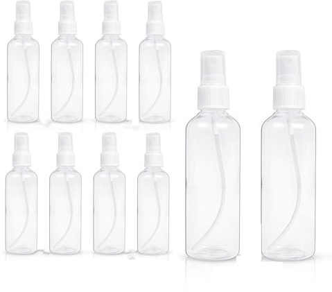 CAASFOOY Botellas de spray 10 de 50 ML Botellas de vaporizador Pulverizador Nebulizador Pequeño Nebulizador Botellas de spray Atomizador de viaje vacío, Contenedores de líquidos recargables para perf