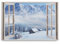 Paul Sinus Wandbild 120x80cm Fensterbild Alpen Winter Schnee Hüte Winterlandschaft Berge