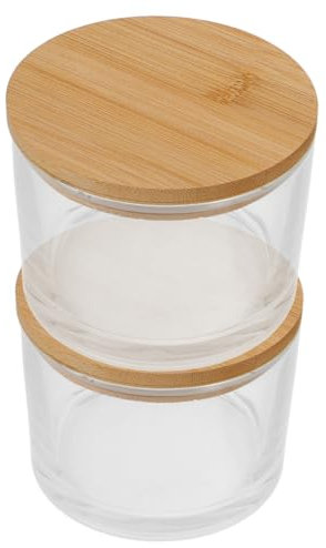 Operitacx Frascos De Vidrio Para Velas Con Tapas 2 Uds. Vasos De Vidrio Para Hacer Velas Tarros Latas De Velas Vacías Portavelas Tarro De Galletas Y Dulces Envases Cosméticos Recargables